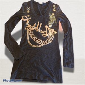 ANGELS NEVER DIE long sleeve embellished top